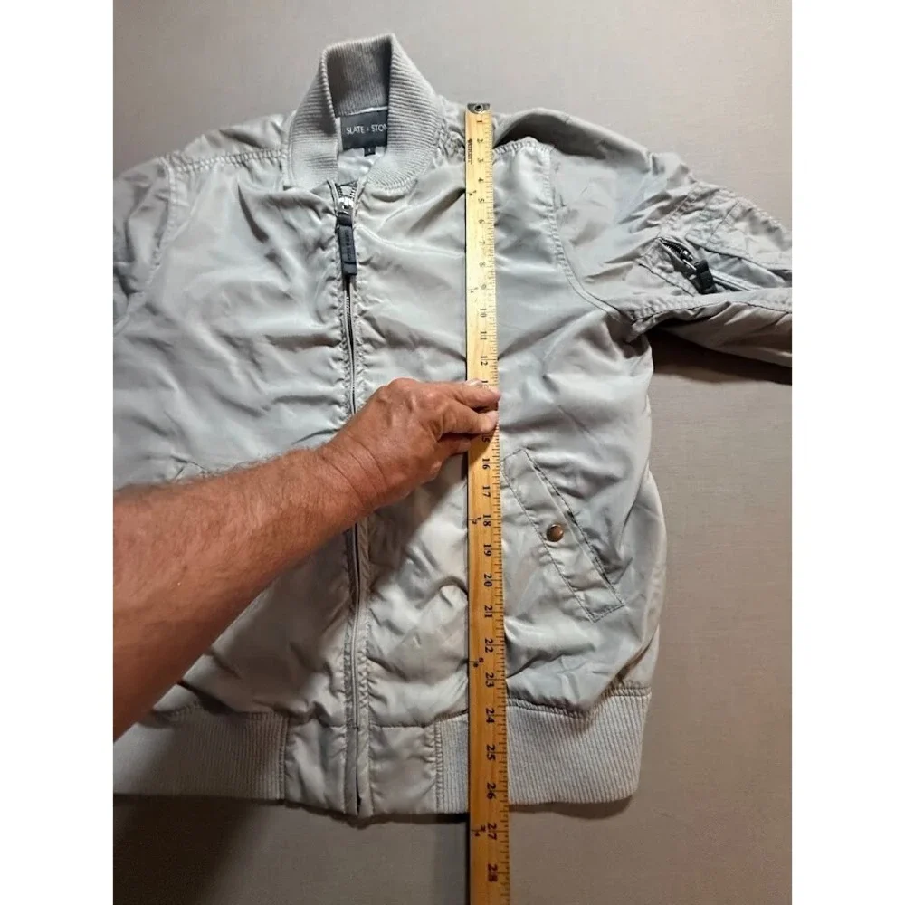 Slate‎ & Stone Jacket Adult Large Full Zip Gray Pocketed Windbreaker Coat Mens.